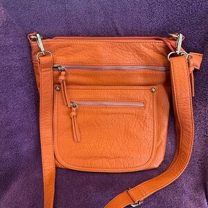 D. Kelly Orange Leather Crossbody Bag